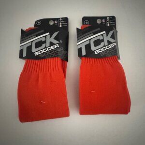 New TCK Soccer Socks Orange Size Medium M 2 pair